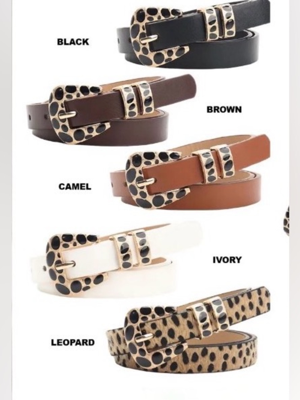 Slim Women's Belt - Stylish Animal Print Accent